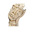 FIGURA METALLO VISO MANO ORO SUPPORTO LEGNO