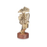 FIGURA METALLO SILENZIO ORO SUPPORTO LEGNO