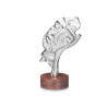 SILVER METAL FIGURE FACE HAND WITH WOODEN STAND