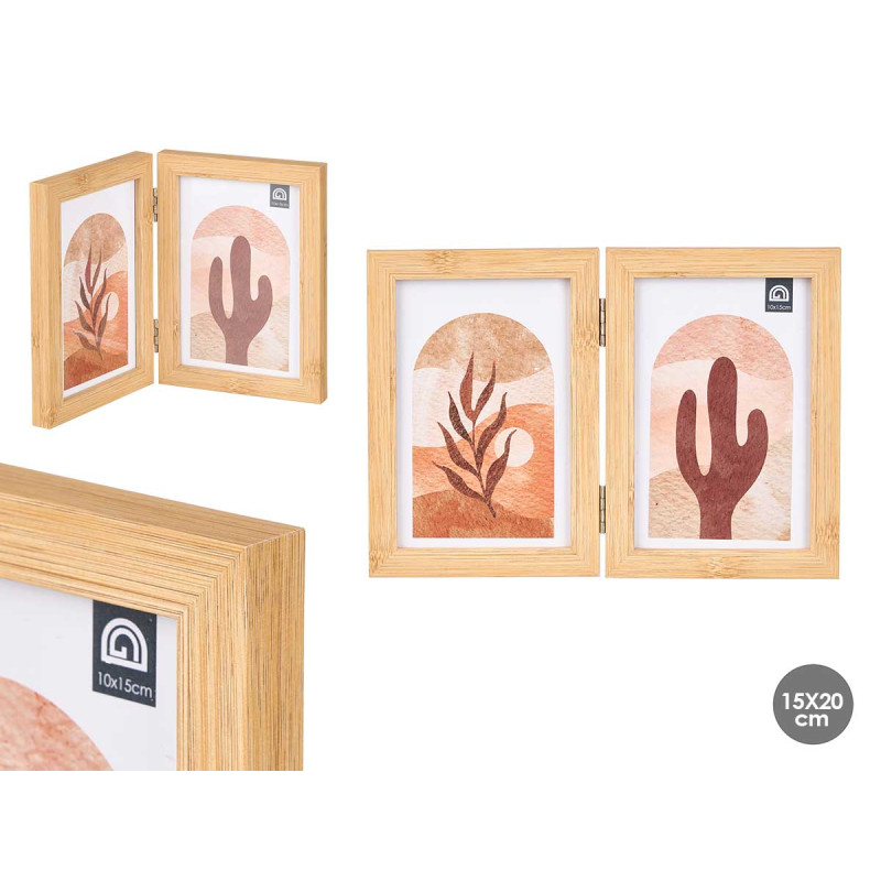 CADRE PHOTO DOUBLE EFFET BAMBOU 10X15