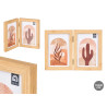 DOUBLE PHOTO FRAME BAMBOO EFFECT 10X15