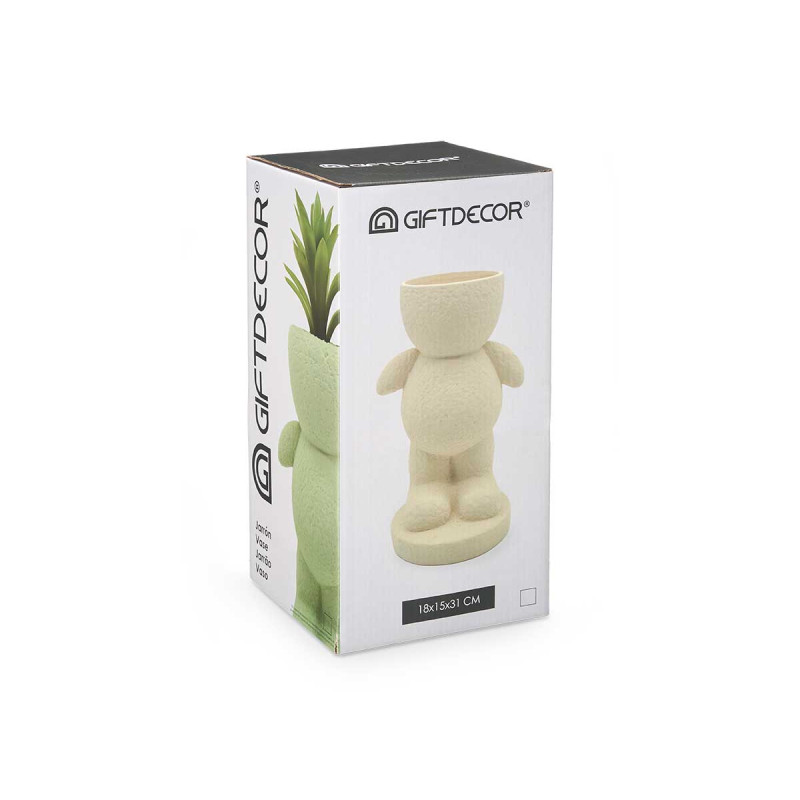 MAN FIGURE VASE LARGE GREEN