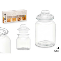 CONJ 4 FRASCOS TAMPA VIDRO 900ML
