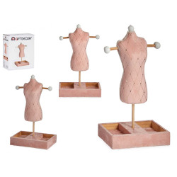 PINK VELVET JEWELLERY HOLDER MANNEQUIN DIAMONDS