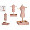 PINK VELVET JEWELLERY HOLDER MANNEQUIN DIAMONDS