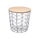 STEEL SIDE TABLE BLACK WOOD TOP ASSORTMENT 2