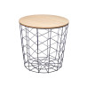 TABLE AUXILIAIRE ACIER PLATEAU BOIS NOIR ASRT 2  