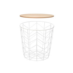 STEEL SIDE TABLE WHITE WOOD TOP ASSORTMENT 2