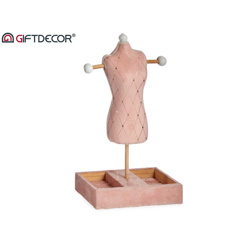 PINK VELVET JEWELLERY HOLDER MANNEQUIN DIAMONDS