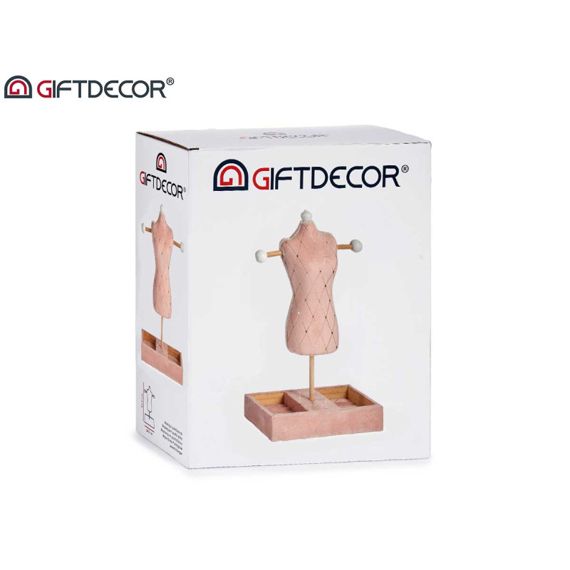 PINK VELVET JEWELLERY HOLDER MANNEQUIN DIAMONDS