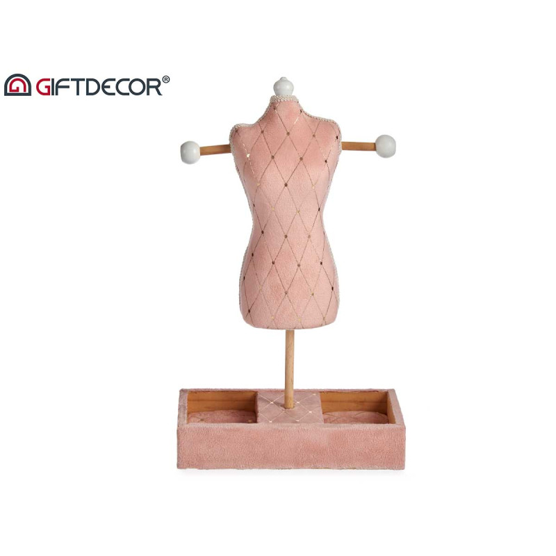 PINK VELVET JEWELLERY HOLDER MANNEQUIN DIAMONDS