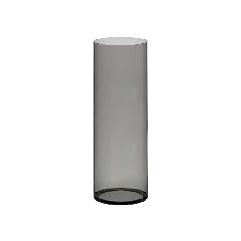 VASO CILINDRICO APARENZA ACRILICO PRETO 12X40CM