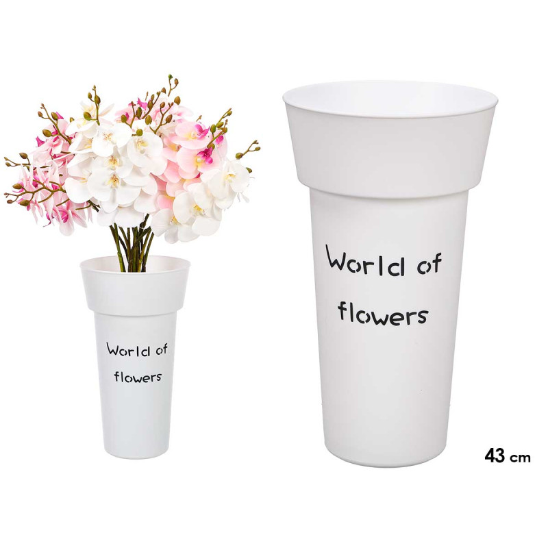 VASO FIORISTA BIANCO 43CM