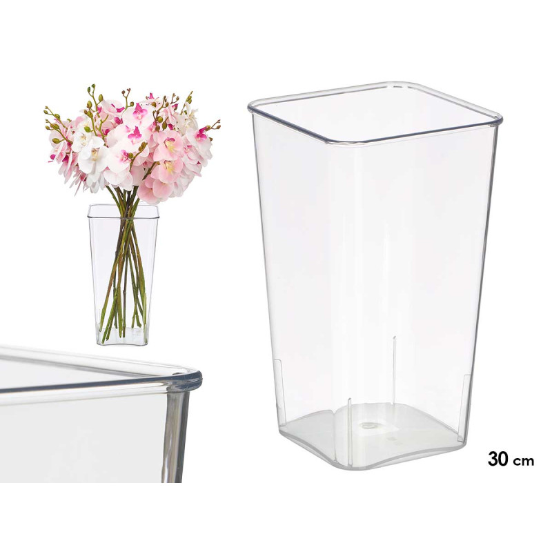 VASO QUADRADO ACRILICO 30CM