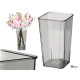 VASO ACRILICO QUADRADO APARENZA CINZENTO 30CM