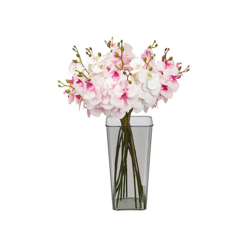 VASO ACRILICO QUADRADO APARENZA CINZENTO 30CM