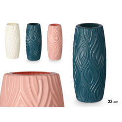 OVAL VASE RELIEF ASSORTED 3 COLOURS