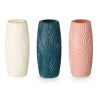 VASE OVALE RELIEF ASSORT 3 COULEURS