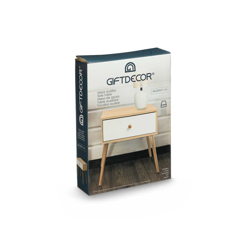 TAVOLINO AUSILIARE CASSETTO BIANCO