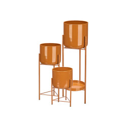 SET DE 3 JARDINIÈRES PIED BRIQUE