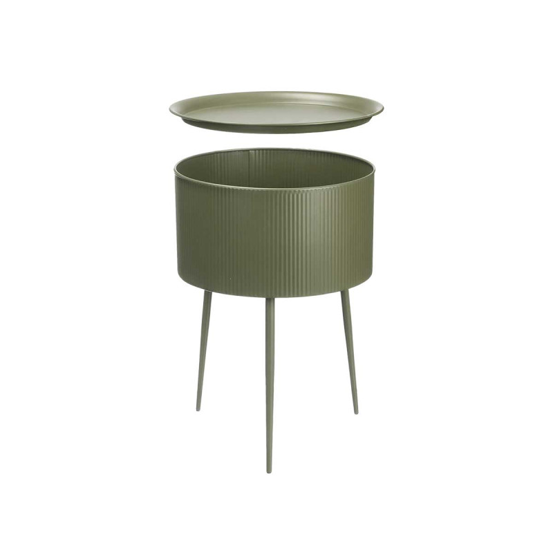 MESA AUXILIAR REDONDA BASE VERDE