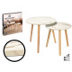 CONJUNTO 2 MESAS APOIO 39 + 48CM PERNAS NATURAIS.