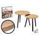 SET DE 2 TABLES D'APPOINT 39+48CM PIEDS NOIRS