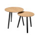 SET DE 2 TABLES D'APPOINT 39+48CM PIEDS NOIRS