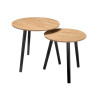 SET DE 2 TABLES D'APPOINT 39+48CM PIEDS NOIRS