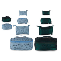 TROUSSE DE TOILETTE VOYAGE SET BLEU VERT