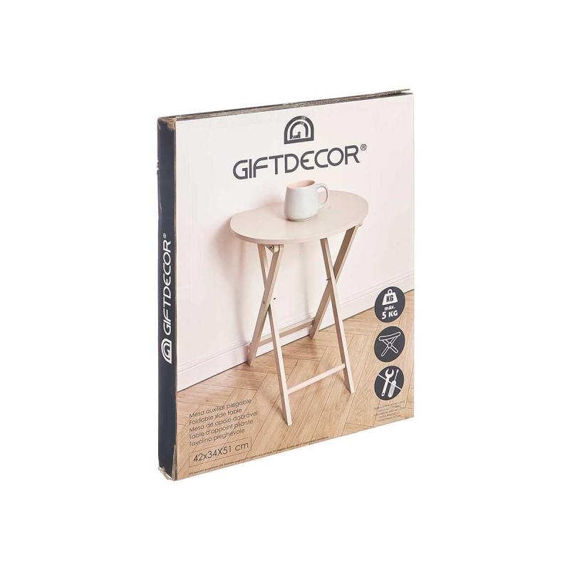 BEIGE FOLDING SIDE TABLE