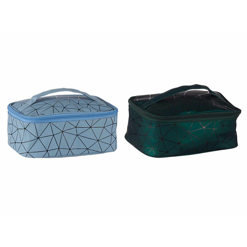 TROUSSE DE TOILETTE VOYAGE SET BLEU VERT