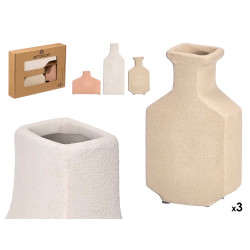 SET 3 RECTANGULAR TERRA VASES ASSORTED  3 COLORS