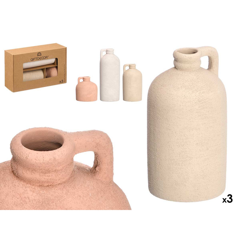 SET 3 JARRONES TERRA ANFORA SURT 3 COLORES