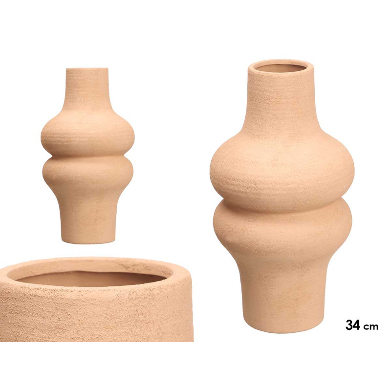 JARRON CURVAS 34CM TIERRA