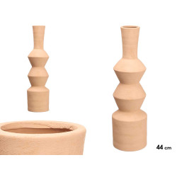 GEOMETRICAL VASE 60CM EARTH