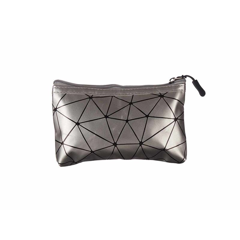 TROUSSE DE TOILETTE RECTANGUL PET SET ARGENT ROSE