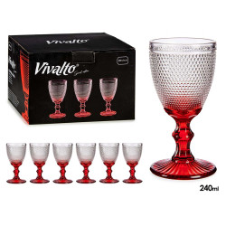 24CL RED FEET WATER GLASS CUP POINTS DESIGN 240ML
