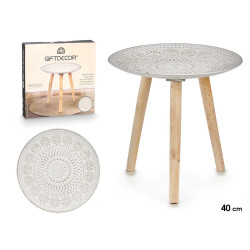 WOODEN TABLE MANDALA DECORATION 40CM 