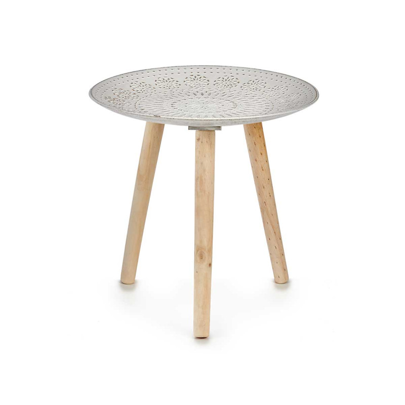 WOODEN TABLE MANDALA DECORATION 40CM 