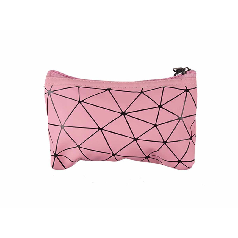 SMALL RECTANGULAR TRAVEL BAG SET SILVER PINK
