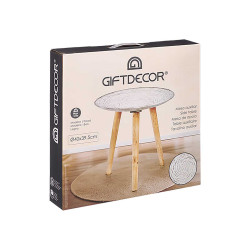 WOODEN TABLE WITH SPIRAL DECORATION 40CM 