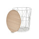 TAVOLO METALLO BIANCO COPERCHIO LEGNO