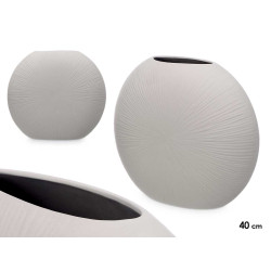 JARRON CERAMICA CIRCULAR 40CM GRIS