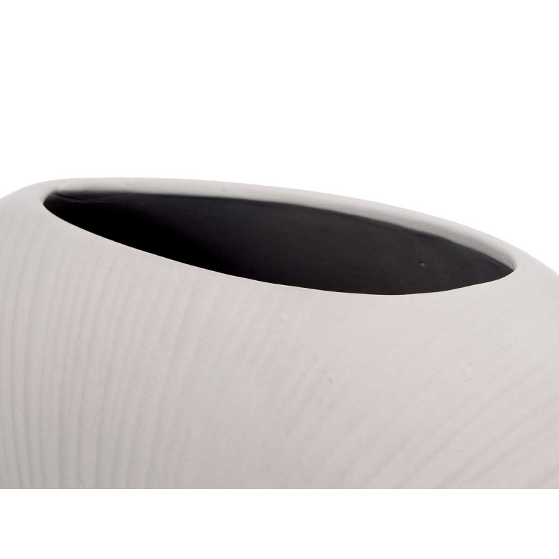 JARRON CERAMICA CIRCULAR 40CM GRIS