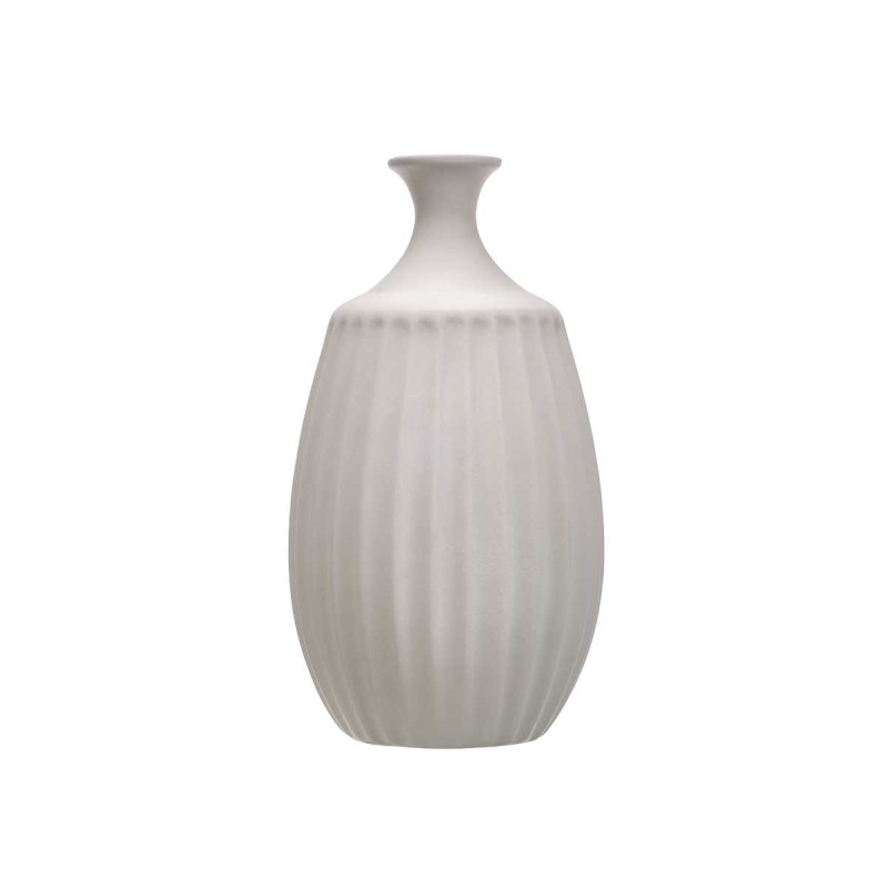 VASO CERAMICA COLLO STRETTO 48CM GRIGIO 