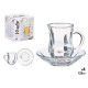 SET 4 TAZZE VETRO CON PIATTO LISCIO 125ML