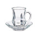 SET 4 TASSES VERRE AVEC ASSIETTE LISSE 125ML