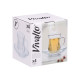SET 4 TAZAS VIDRIO CON PLATO LISO 125ML