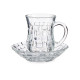 SET 4 TAZZE VETRO CON PIATTO VIMINI 125ML